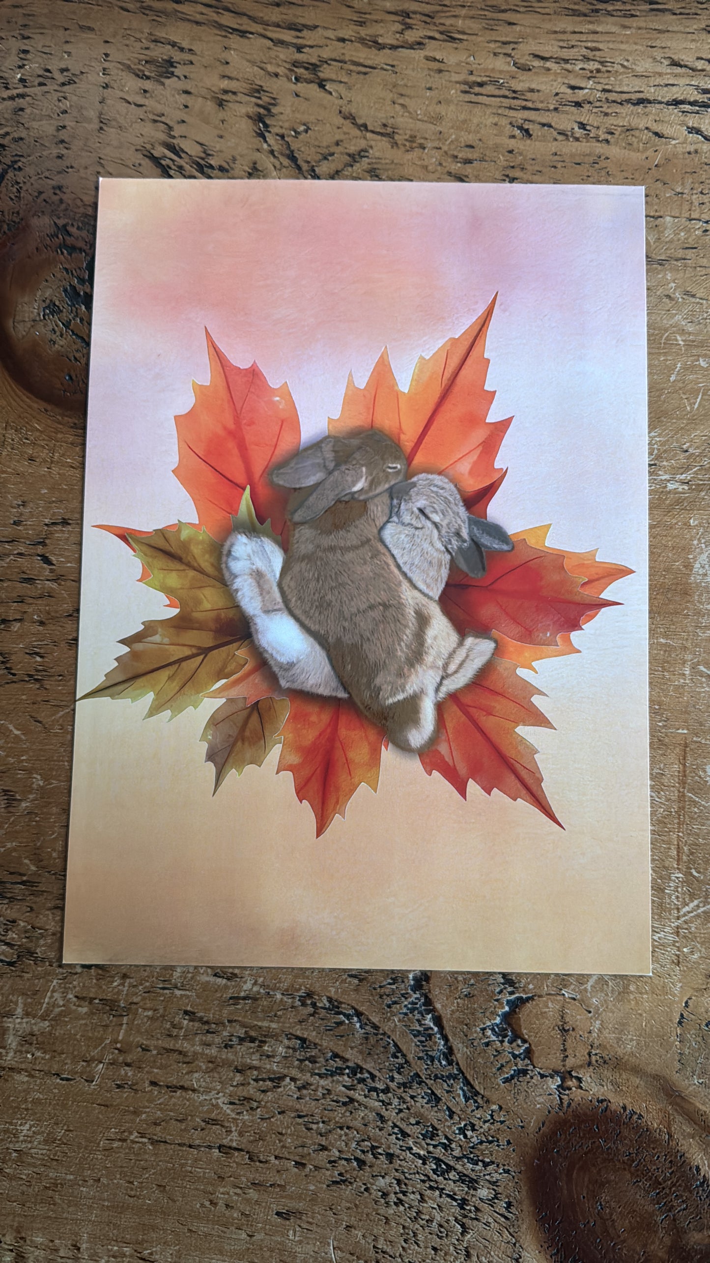 Autumn Bunnies A4 Art Print