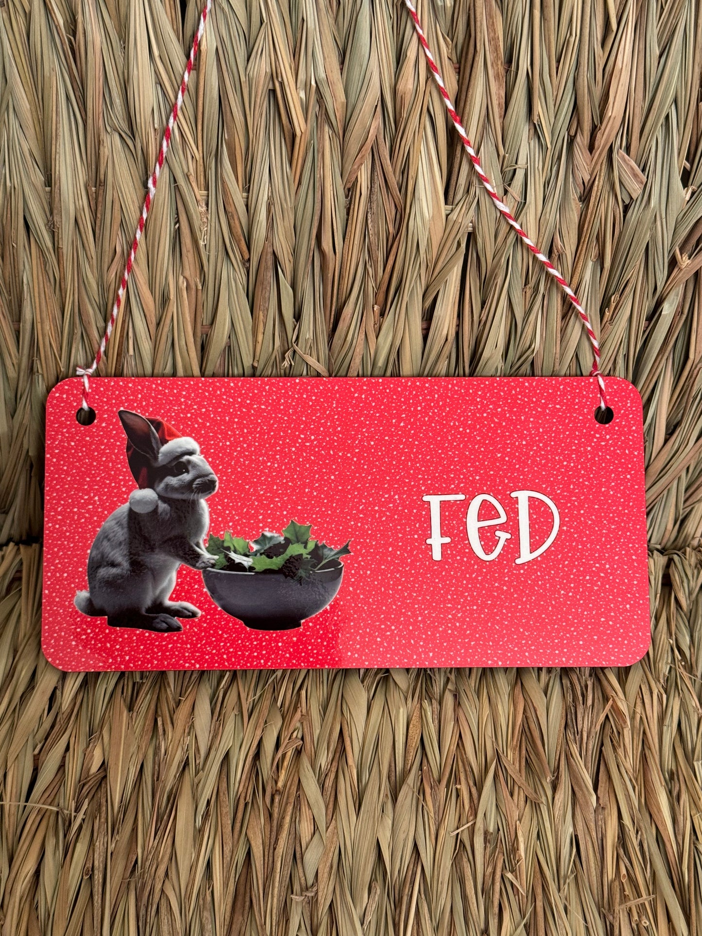Christmas Double Sided Wooden Sign - Feed Me