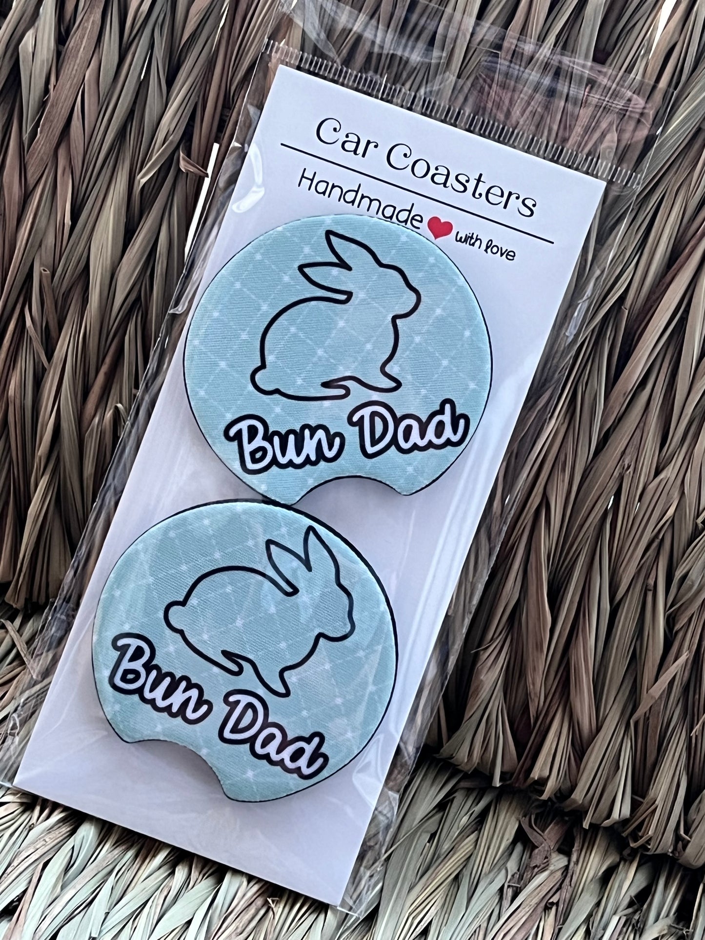 Bun Dad Car Coasters