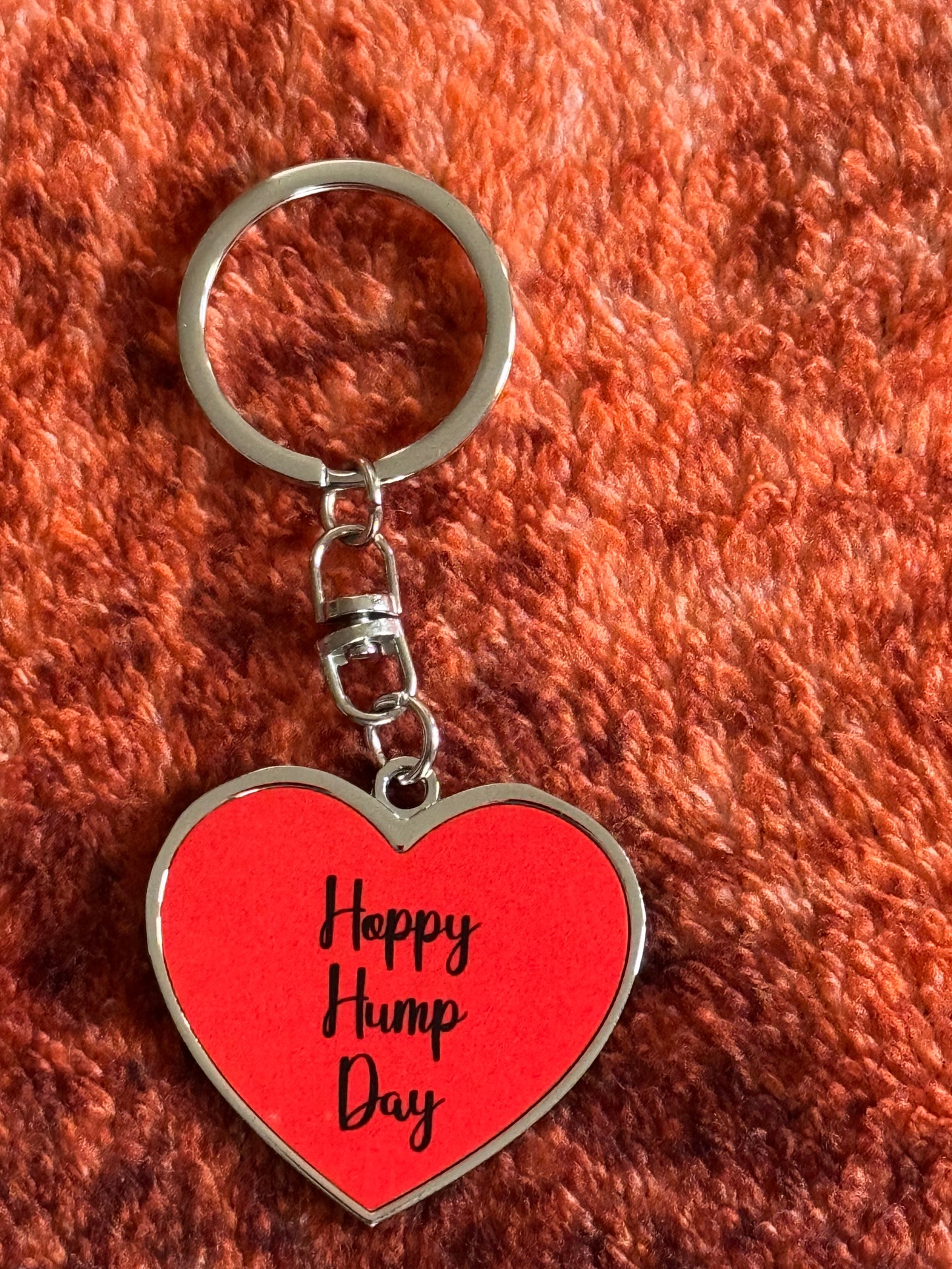 Metal Heart Keychain - Humping Bunnies