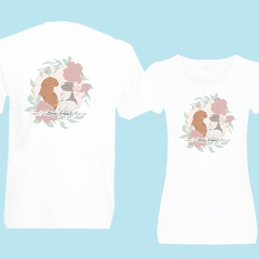 Carrot Cottage Rabbit Rescue Logo T-shirt - Bigger Design
