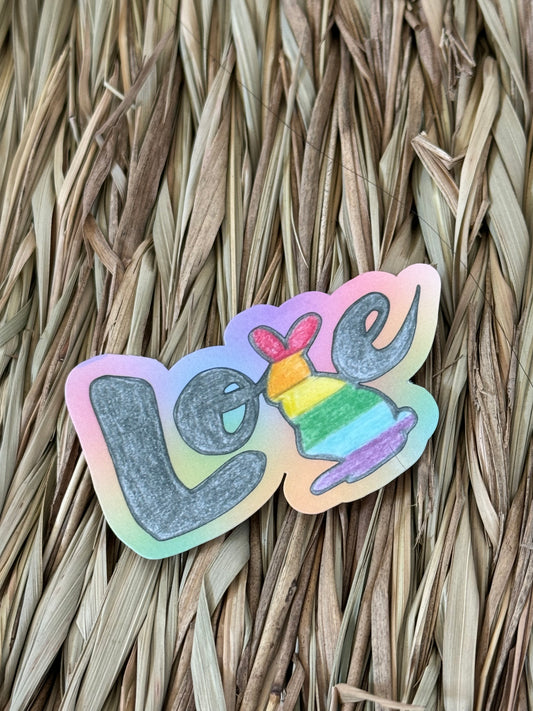 LGBTQIA+Pride Bunny Rainbow Love Sticker