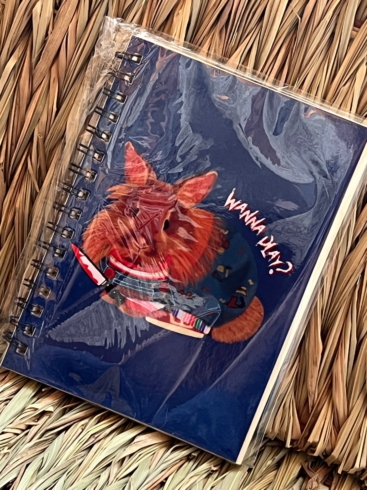 Wanna Play - Bucky the killer bunny notebook