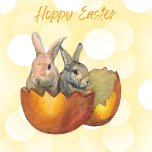 Hoppy Easter JJ & Hettie Greeting Card