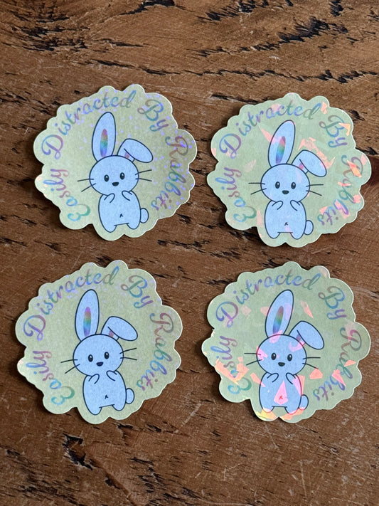 Easily Distracted by Rabbits Sticker