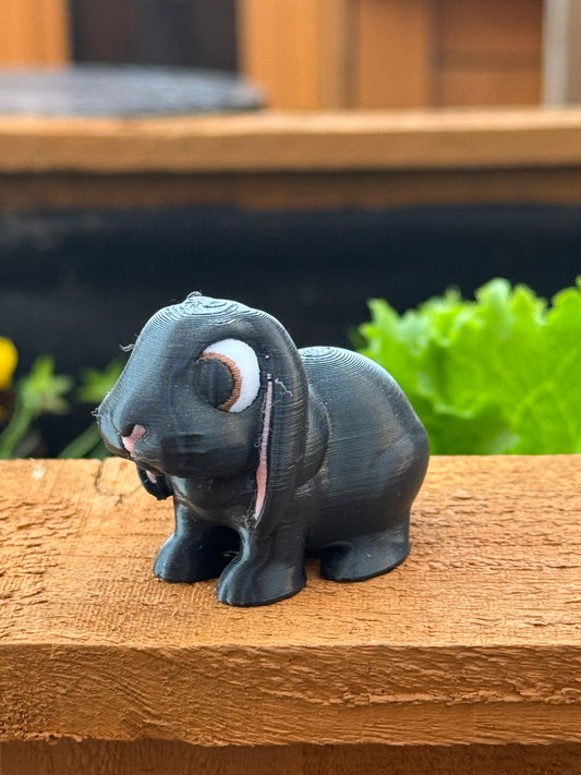 Black Lop Bunny Figure