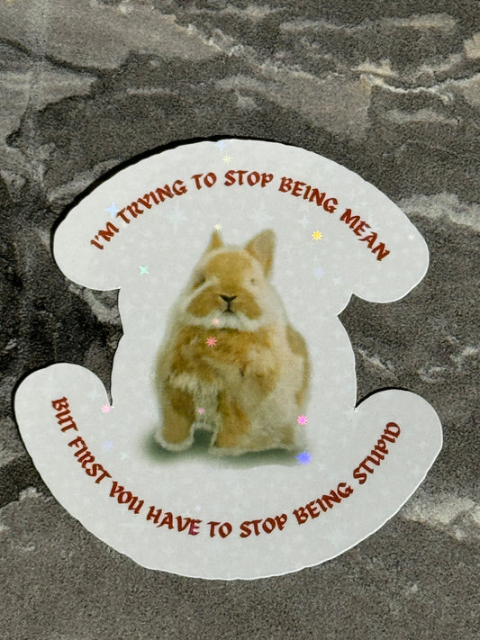 I’m Trying To Stop Being Mean …