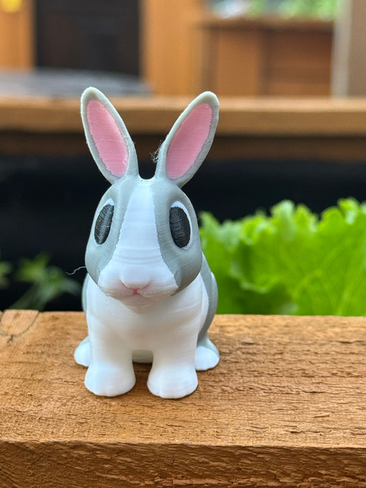 Grey Dutch Bunny Figure