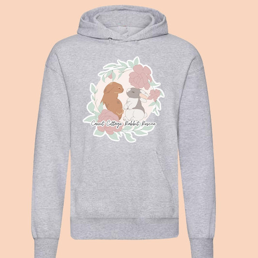 Carrot Cottage Rabbit Rescue Logo Overhead Hoodie