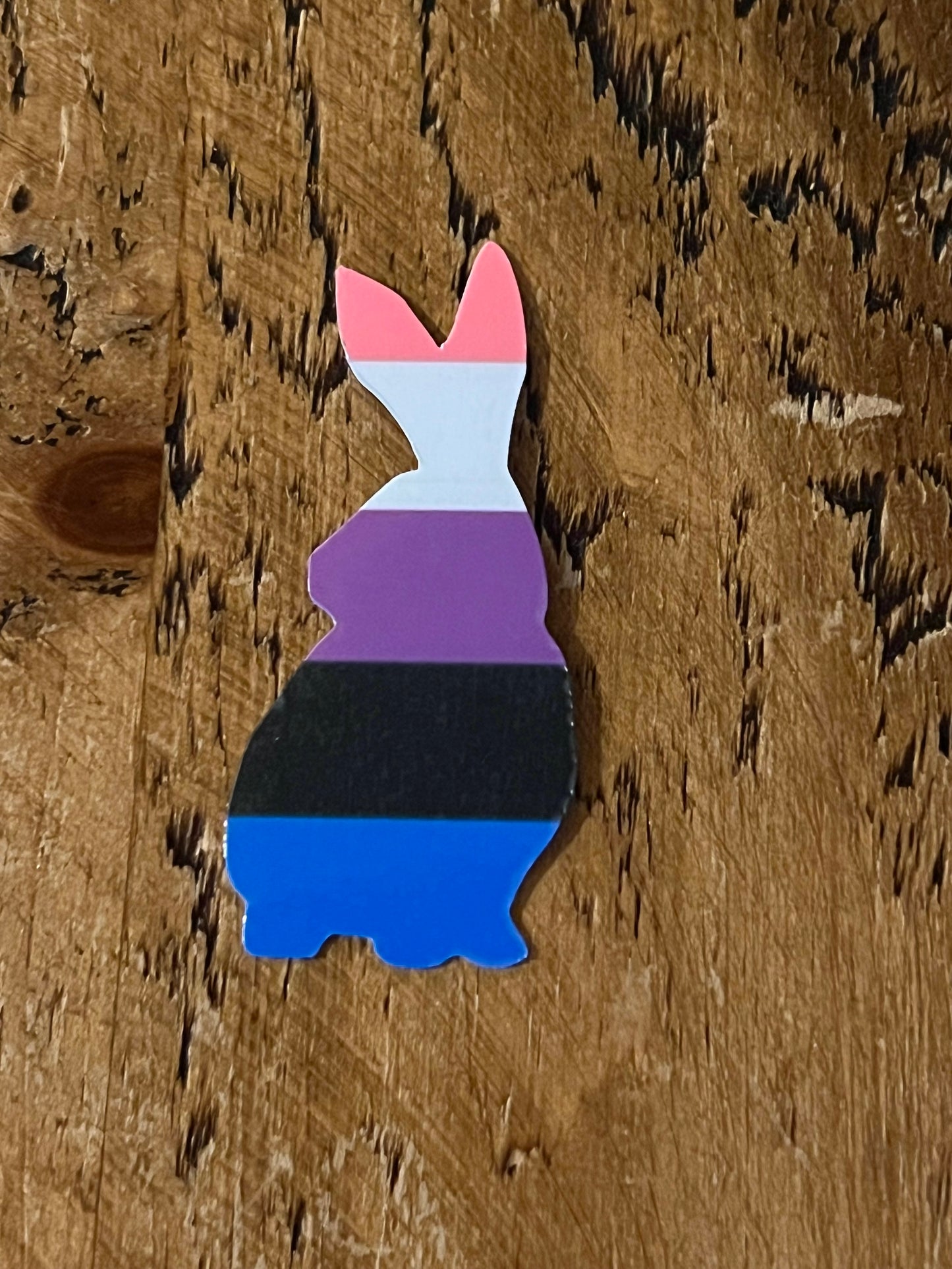 LGBQTIA+ bunny pride flag stickers