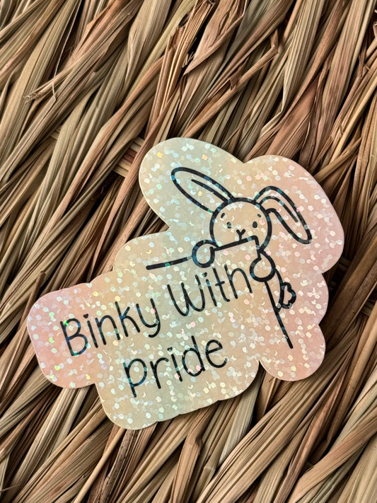 LGBTQIA+ Cute Holographic Binky With Pride Sticker