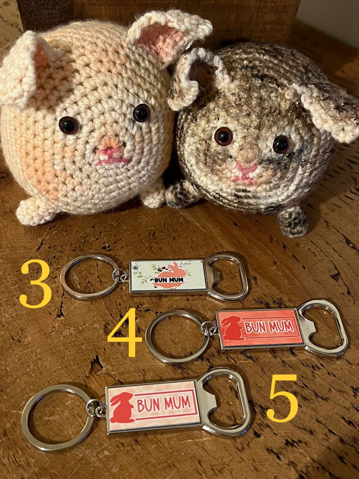 Rabbit Bun Pawrent Parent Bun Mum Dad Bottle Opener Keychain