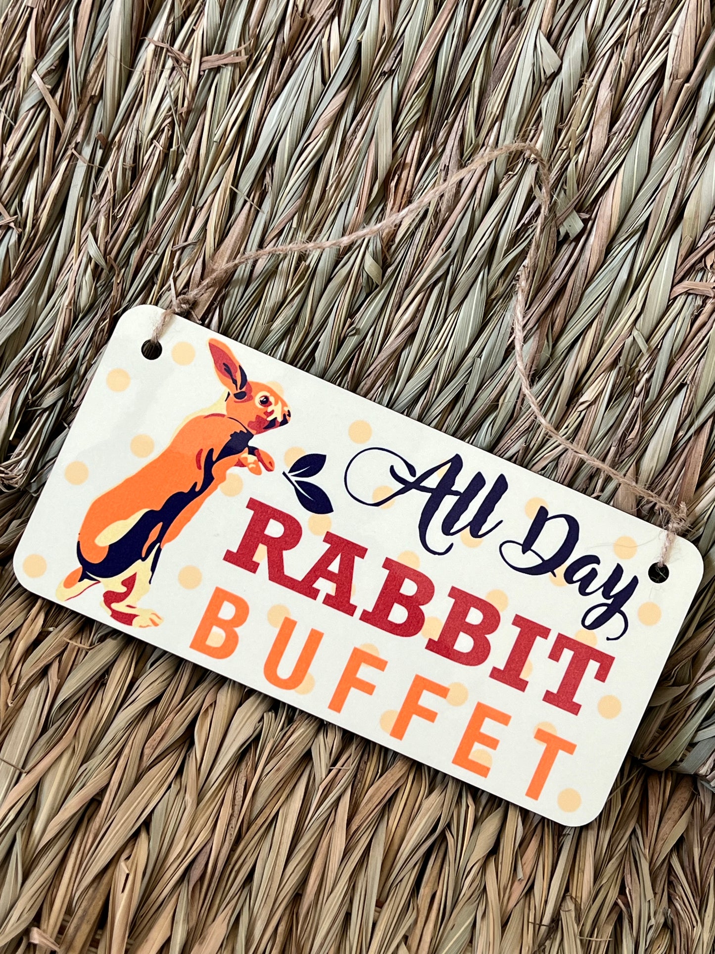 All Day Rabbit Buffet Wooden Sign