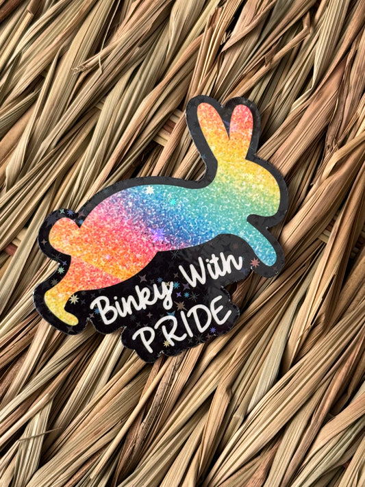 LGBTQIA+ Cute Holographic Binky With Pride Sticker