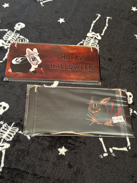 Hanging Wooden Halloween Signs