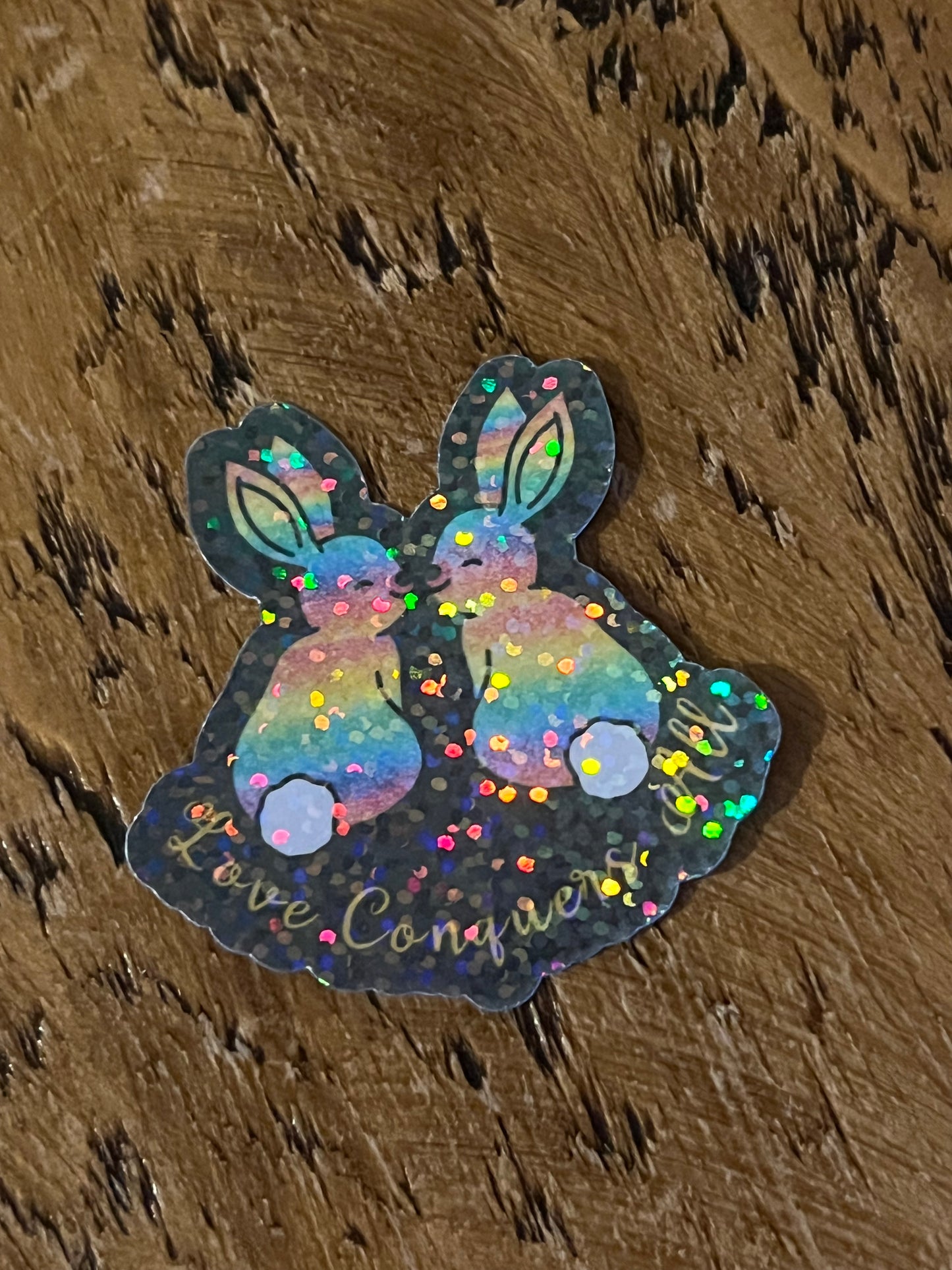 LGBTQIA+ Bunny pride holographic stickers