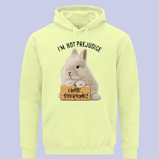 I’m not prejudice I hate everyone Overhead Hoodie