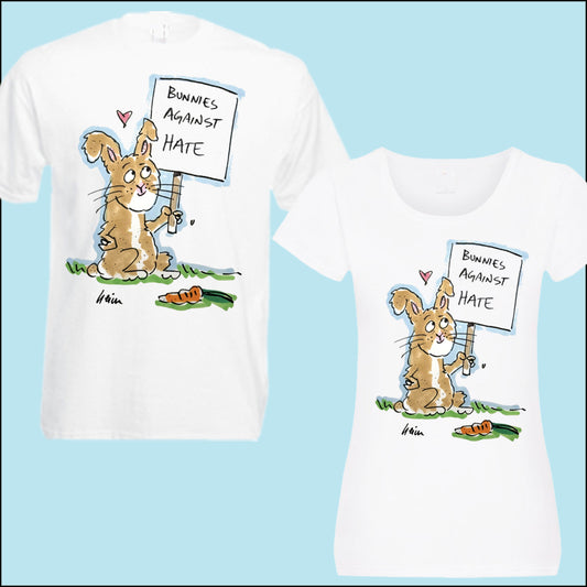 Carrot Cottage Rabbit - Bunnies Against Hate T-Shirt