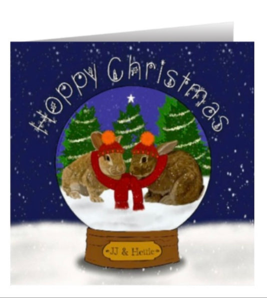 JJ and Hettie Snow Globe Christmas Card