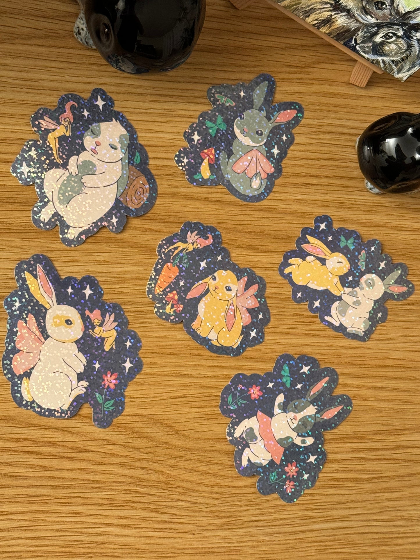 Cute Holographic Bunny Stickers