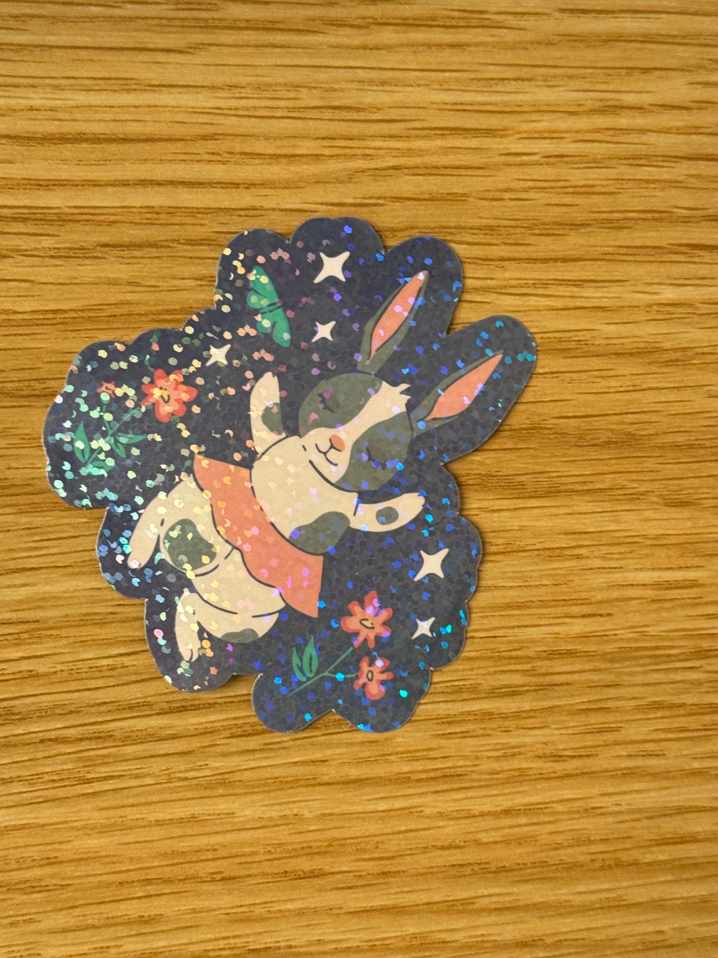 Cute Holographic Bunny Stickers