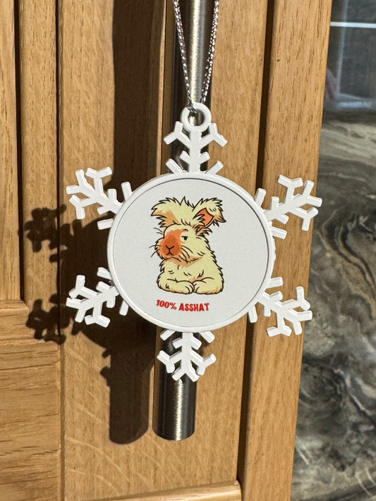 CCRR Bruce Asshat/Angel Double Sided Metal Snowflake Decoration