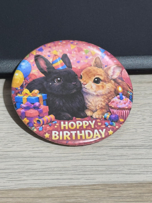 CCRR Tora and Leon Hoppy Birthday Pin Badge