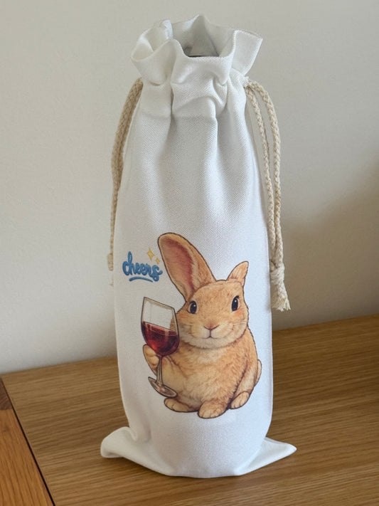 “Cheers” Drawstring Bottle Bag