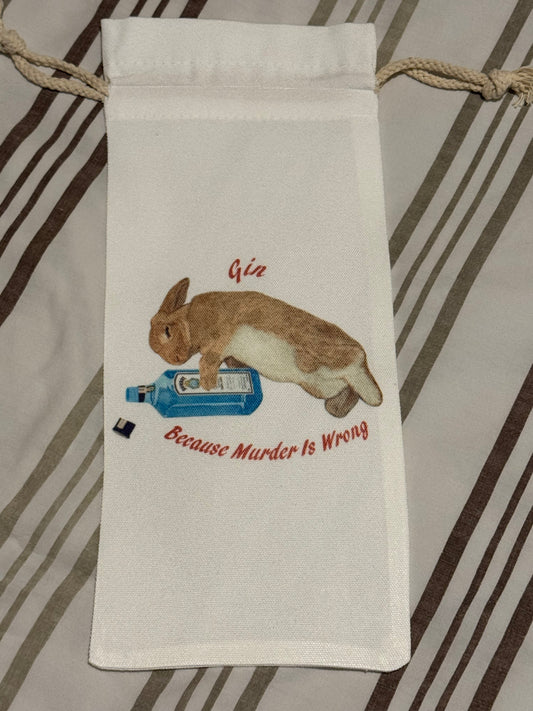 Gin Because Murder Is Wrong … Bottle Bag - Hettie