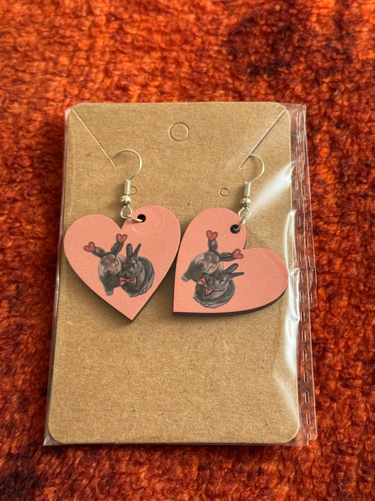 Wooden Heart Shaped Earrings - JJ and Hettie