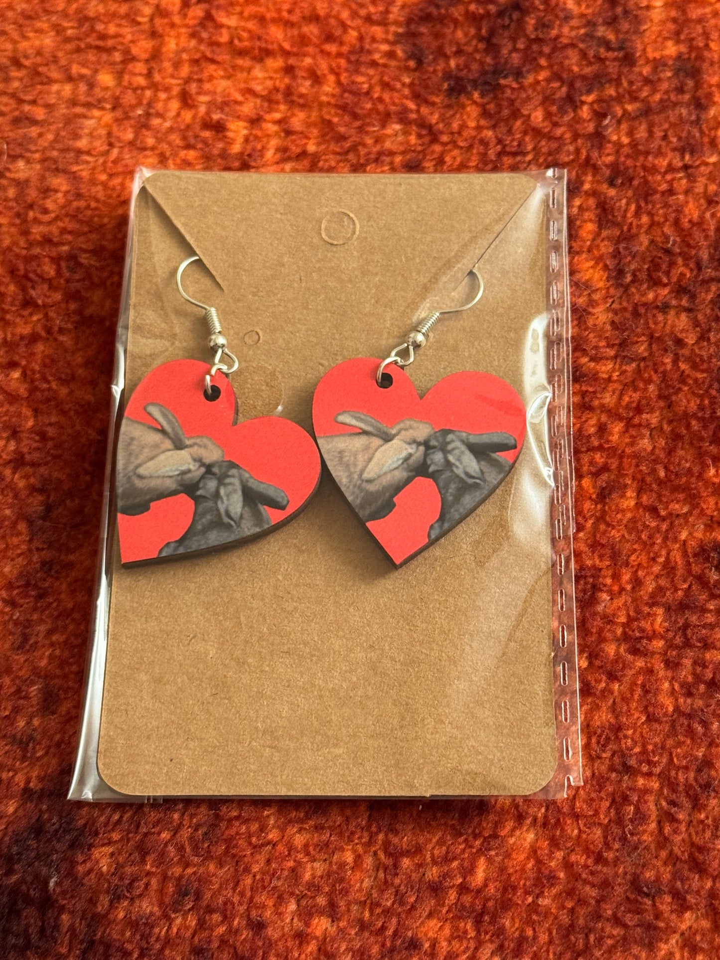 Wooden Heart Shaped Earrings - JJ and Hettie