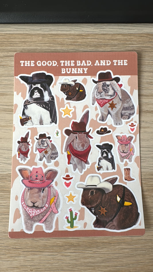 The Good, The Bad And The Bunny Sticker Sheet
