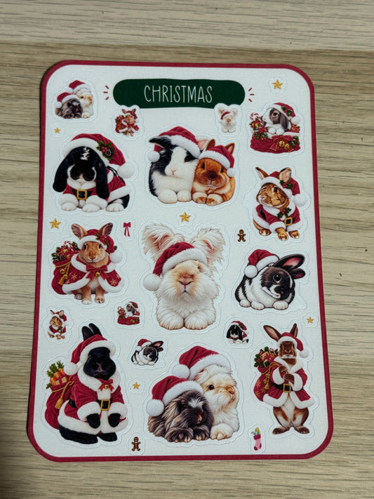 Christmas Bunnies Sticker Sheet