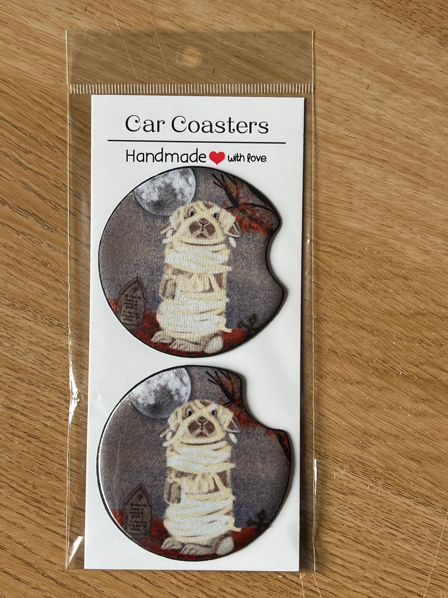 Cute Bunny Rabbit Halloween Car Coasters