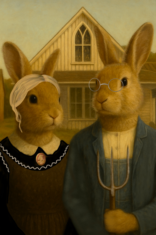 American Gothic Bunnies - Sweatshirt - The Warren Creations