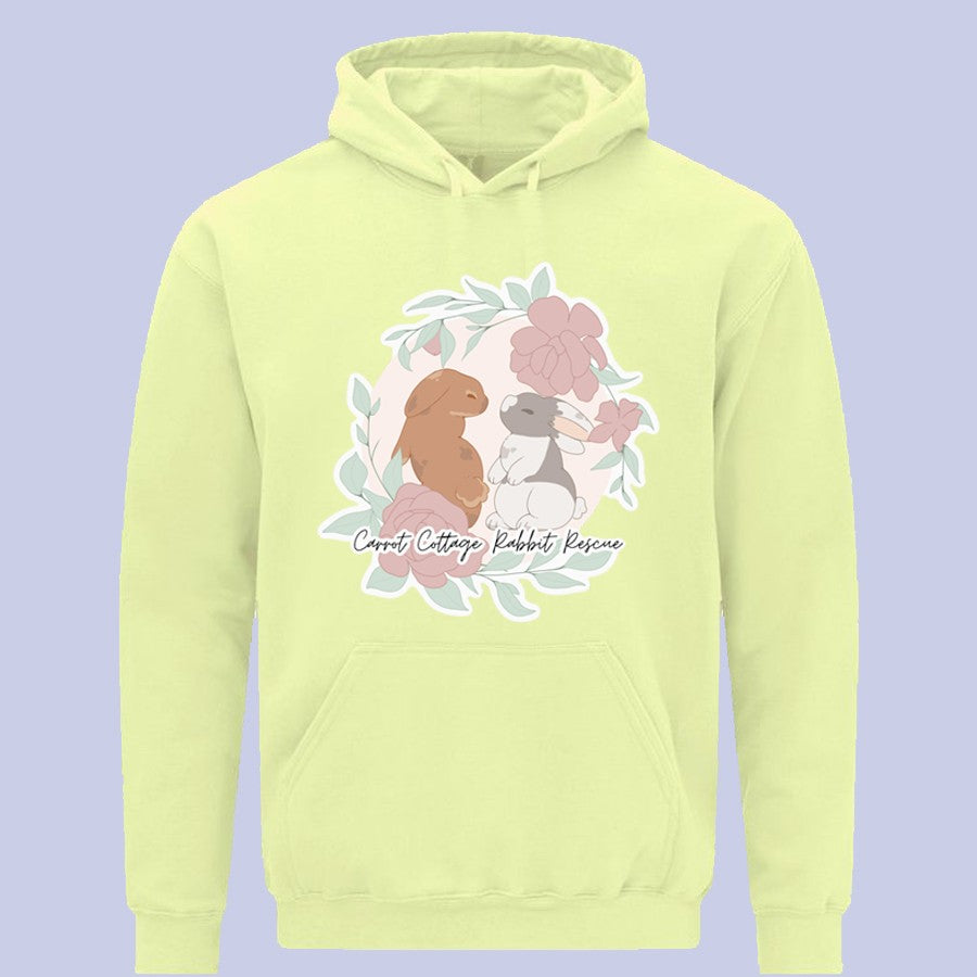 Carrot Cottage Rabbit Rescue Logo Overhead Hoodie