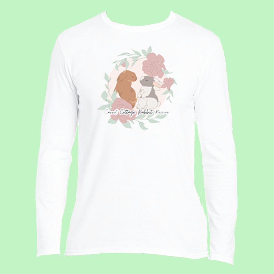 Carrot Cottage Rabbit Rescue Long Sleeved Unisex Top  - Bigger Logo